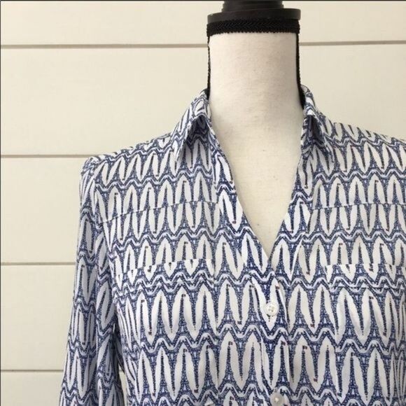 Express Eiffel Tower Button Down Top Like New XS 20A - Picture 6 of 8